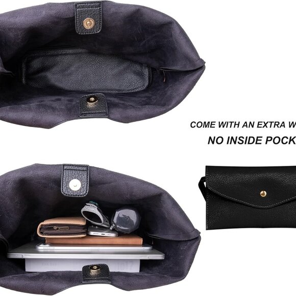 Slouchy Hobo Bags for Women Soft Designer Shoulder Purses Ladies Top Handle Hand - Picture 5 of 6